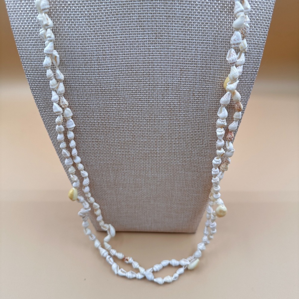 Natural Seashell Extra Long Necklace Boho Beach Vintage Layering Statement Gift